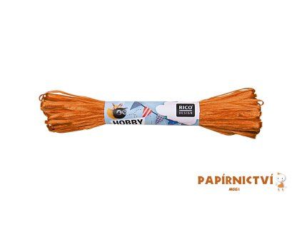 Raffia lesklá 30 metrů - oranžová
