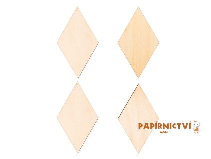 DŘEVĚNÉ DECO TAGY SET DIAMOND 4ks