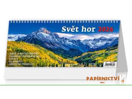 Stolní kalendář Svět hor 2026 321x134(35)mm S50-26