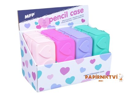 Penál silikonový srdce mix 8071299